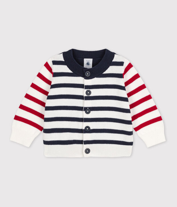 Cardigan in maglia di cotone per neonati bianco/multicolore