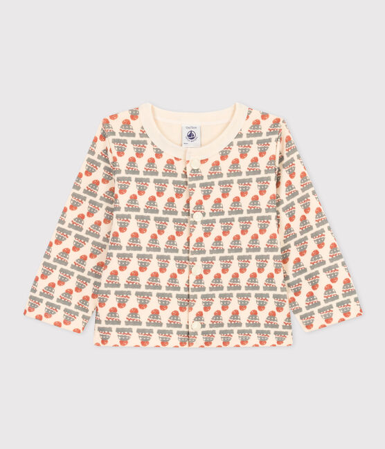 Cardigan in jersey spesso con stampa per bebè bianco AVALANCHE/ MULTICO