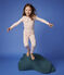 Pigiama snugfit cuore rosa bambina in cotone biologico rosa MINOIS/bianco MARSHMALLOW