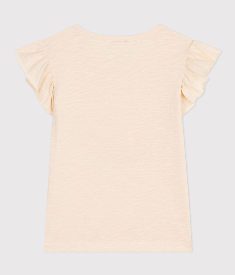 T-shirt in jersey fiammato bambina ecru