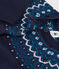 Cardigan bambina in lana e cotone blu SMOKING/bianco MULTICO