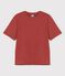 T-shirt TAGLIO BOXY IN TUBIQUE in cotone donna marrone OMBRIE