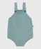 Pagliaccetto neonato in maglia a punto legaccio con spalline verde PAUL