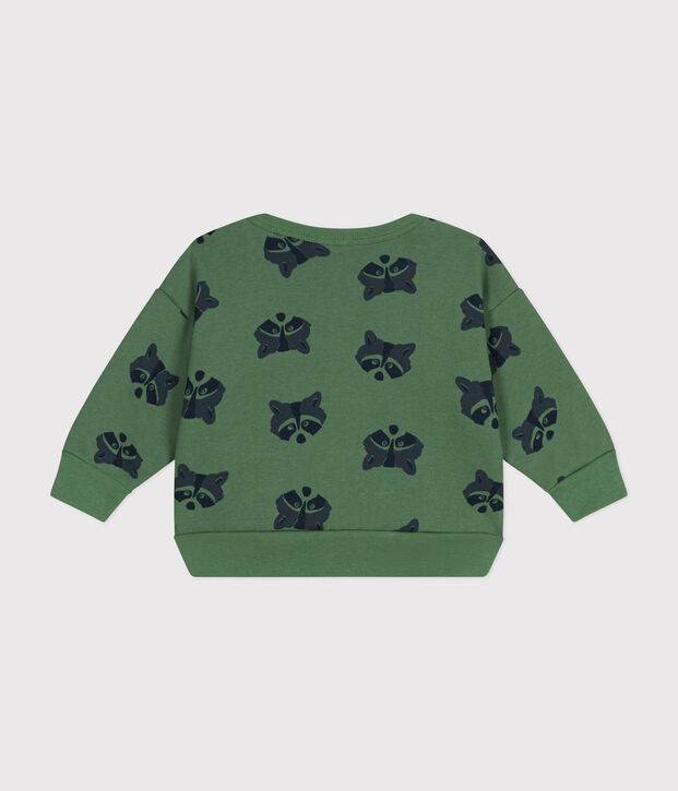 Maglia in tessuto felpato neonato verde/multicolore
