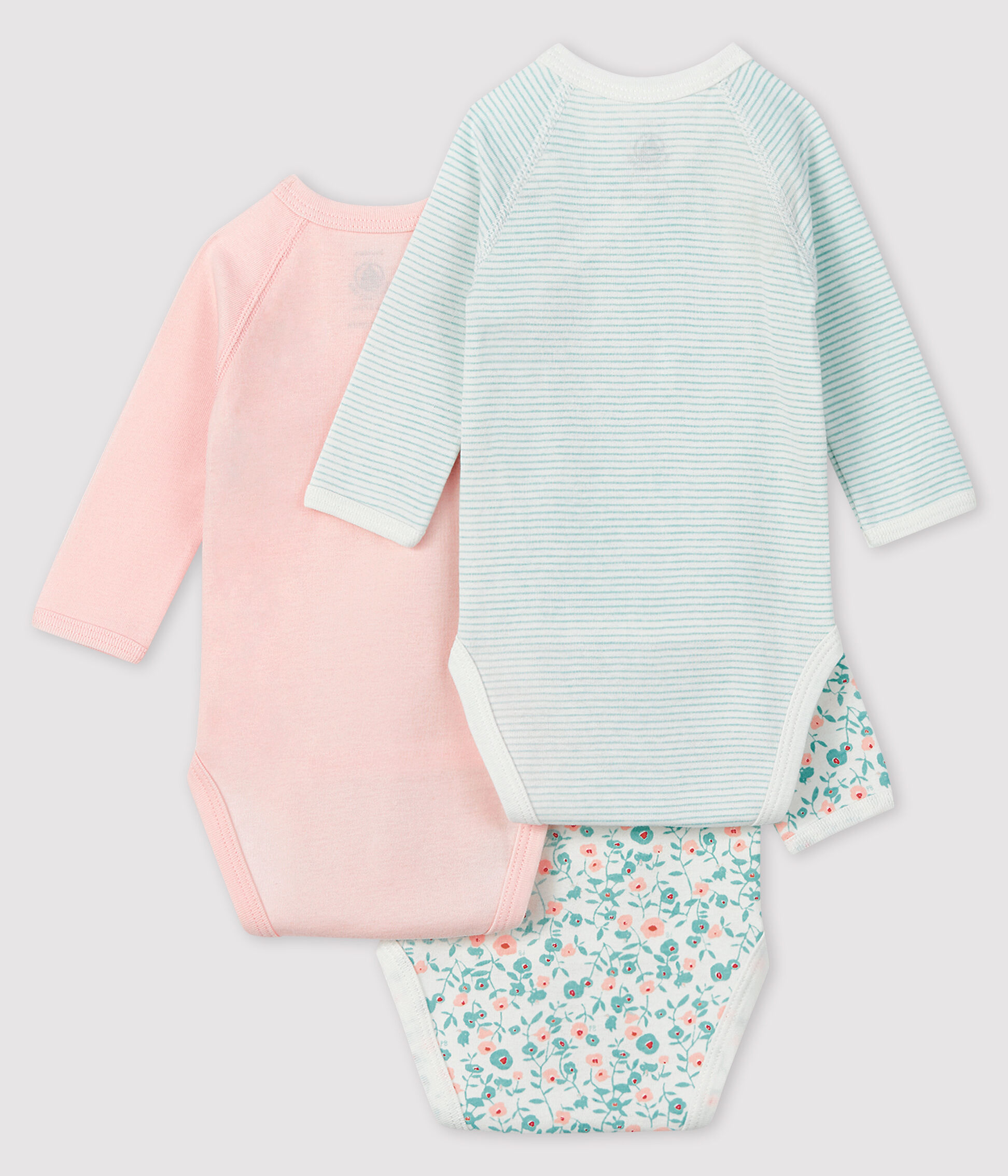 Confezione da 3 body nascita a maniche lunghe neonato variante 2 | Petit  Bateau
