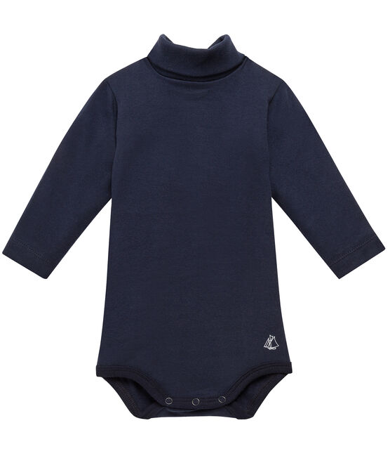 Body bébé con collo alto blu SMOKING