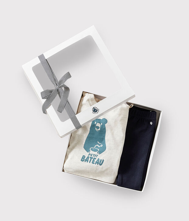Confezione regalo beb&egrave; con t-shirt e pantaloni multicolore