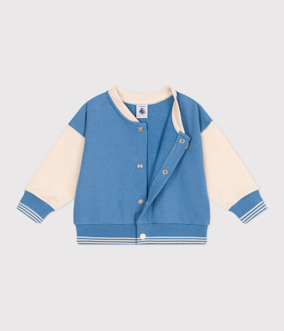 Giacca stile teddy in cotone color block neonato blu ALASKA/ AVALANCHE