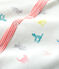 Tutina pigiama gatti colorati bebè in jersey double face bianco MARSHMALLOW/bianco MULTICO
