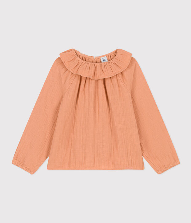 Blusa in garza di cotone bambina rosa