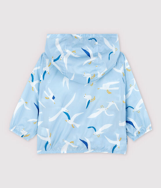 Giacca a vento leggera in poliammide riciclato bebè maschio blu JASMIN/bianco MULTICO