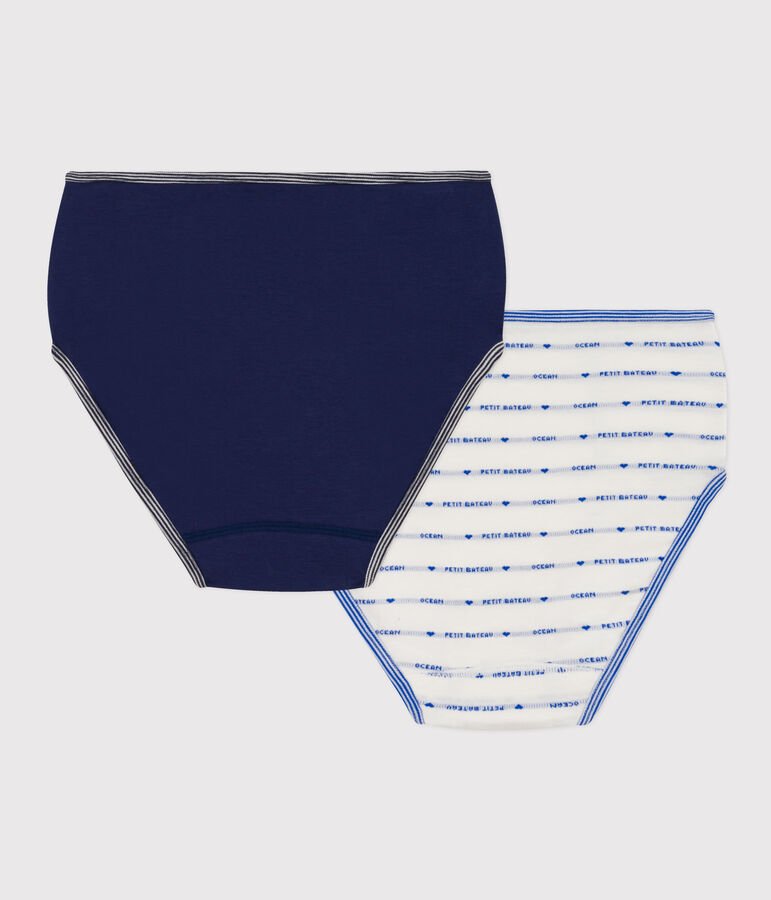 Confezione da 2 slip vita alta in cotone donna multicolore