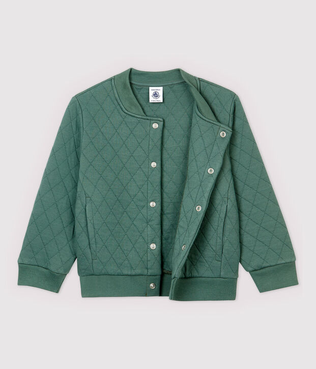 Cardigan stile teddy in tubique bambino verde