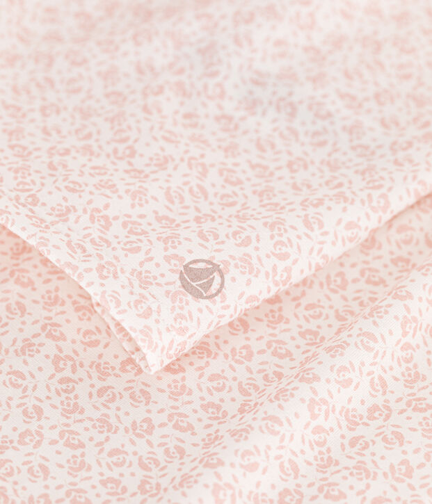 Pigiama short fantasia a fiori in cotone bambino bianco/rosa
