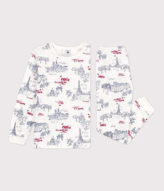 Pigiama bimbo-bimba in cotone bianco MARSHMALLOW/bianco MULTICO