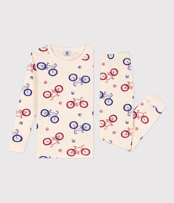 Pigiama snugfit bambina / bambino in cotone bianco AVALANCHE/ MULTICO