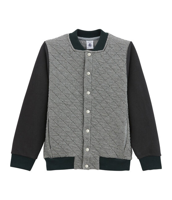 Blouson teddy in tubic pied de poule per bambino grigio CAPECOD/bianco MARSHMALLOW