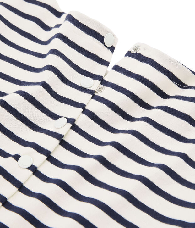 Abito maniche lunghe donna blu/bianco