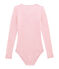 body donna maniche lunghe in lana e cotone rosa CHEEK/bianco MARSHMALLOW