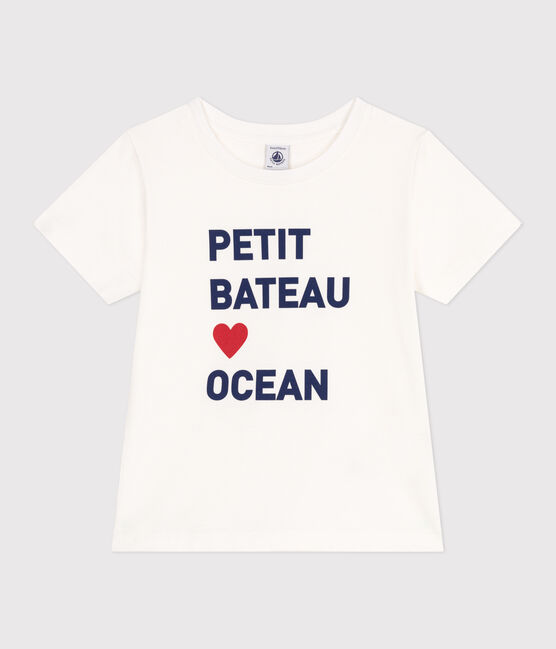 T-shirt a maniche corte in cotone con stampa bambino unisex bianco MARSHMALLOW