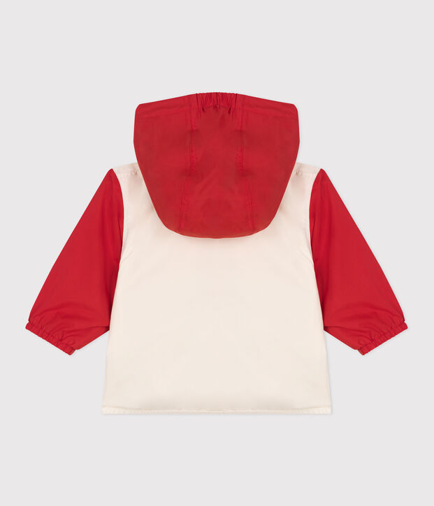 Giacca a vento con stampa color block, fodera millerighe neonato rosso/multicolore