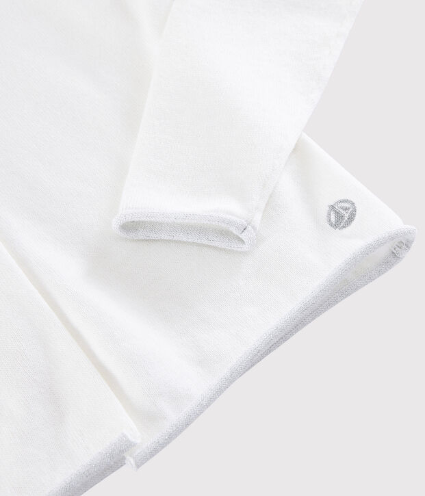 Cardigan tricot in cotone bambina bianco
