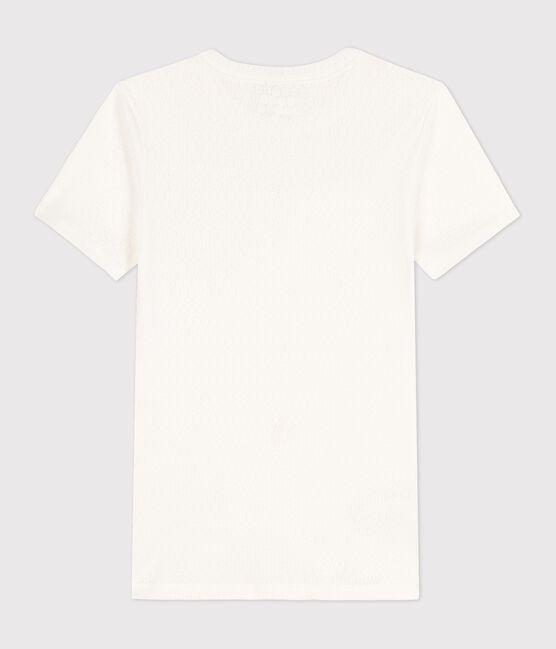 T-shirt L'ICONIQUE in cotone traforato donna bianco MARSHMALLOW