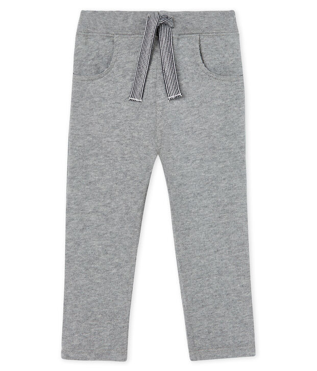 Pantalone beb&egrave; maschio in caldo molleton grigio