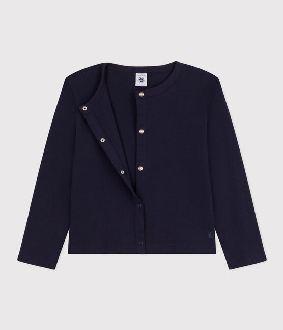 Cardigan in cotone bambina blu SMOKING