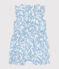 Tutina corta senza maniche in cotone con ciliegie blu stampate neonato blu MARSHMALLOW/ PORCELANA