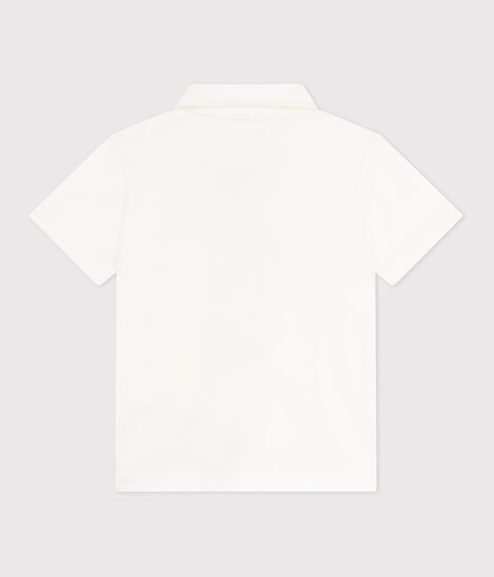 Polo a maniche corte in cotone tinta unita bambino bianco MARSHMALLOW