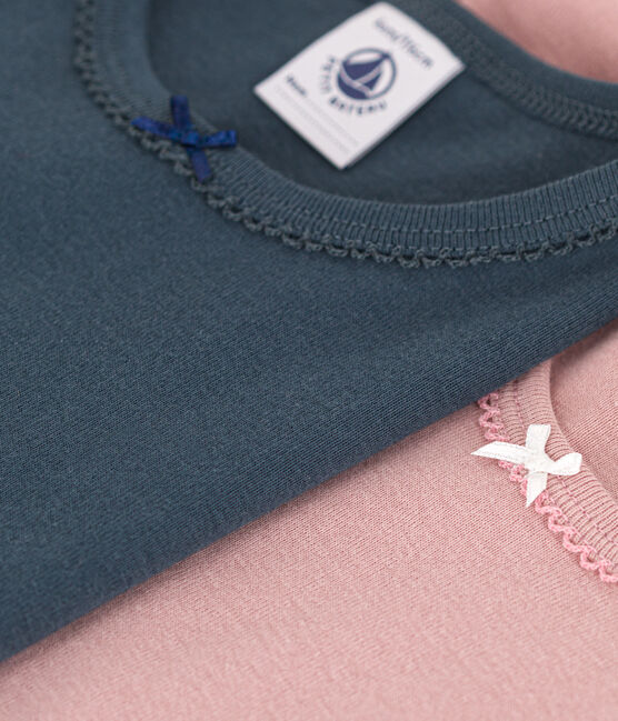 Confezione da 2 t-shirt a maniche corte bambina in cotone variante 1