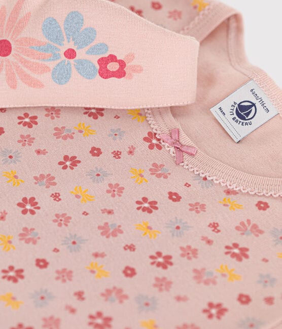 Camicia da notte e diadema in cotone fiorato bambino rosa SALINE/bianco MULTICO