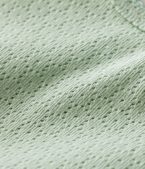 Body bebè a maniche corte in maglia traforata verde HERBIER
