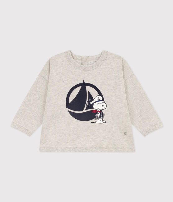 Felpa Petit Bateau x Snoopy bebè grigio BELUGA CHINE