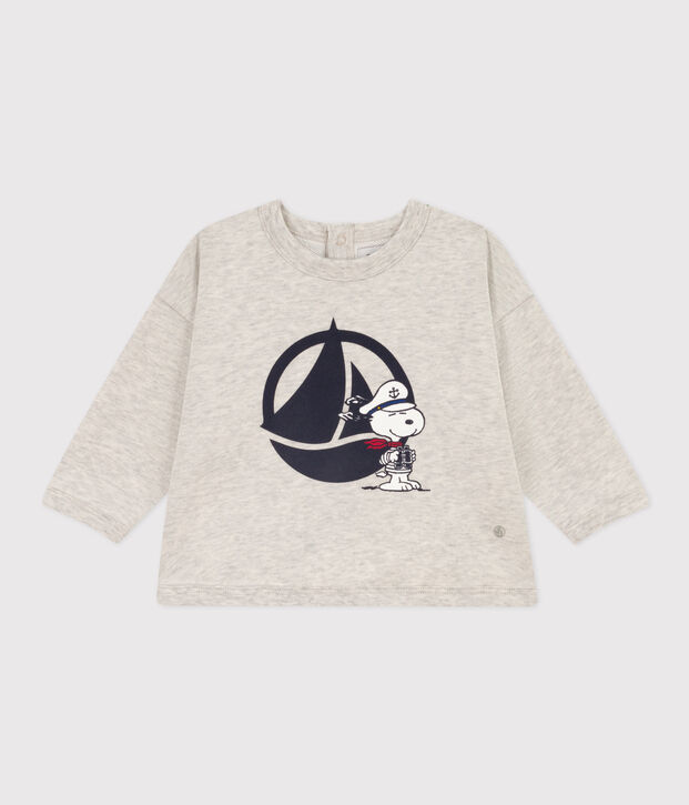 Felpa Petit Bateau x Snoopy beb&egrave; BELUGA CHINE