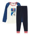 Pigiama bambino a costine blu SMOKING/bianco MULTICO