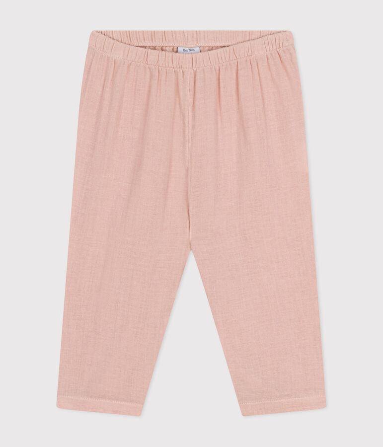 Pantaloni beb&egrave; in garza di cotone rosa