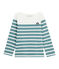 Maglia alla marinara in jersey bambina bianco/verde