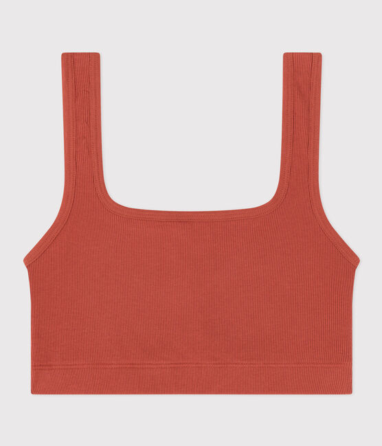 Bralette a tinta unita in cotone ed elastan donna marrone FAMEUX