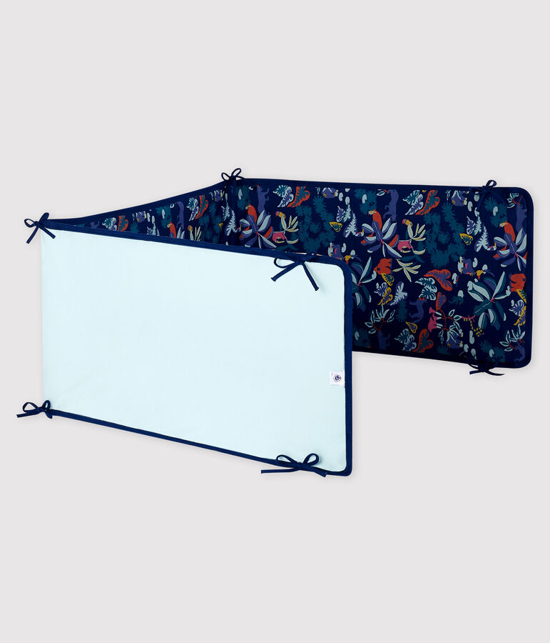 Giroletto fantasia giungla beb&egrave; in costina blu/multicolore