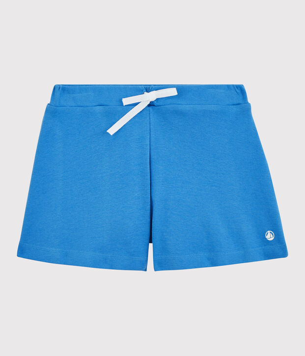 Shorts in cotone bambina blu