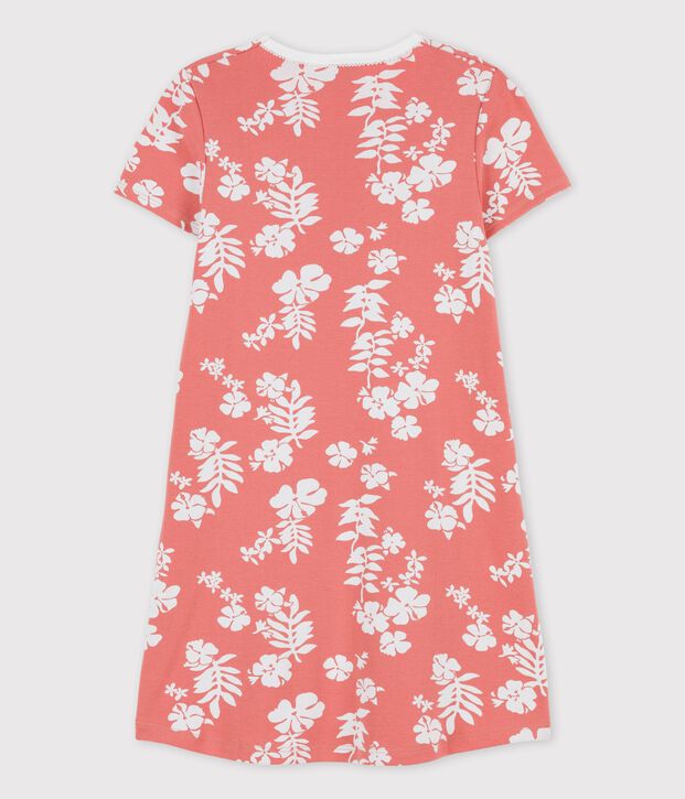 Camicia da notte Hawaii bambina in cotone rosa/bianco