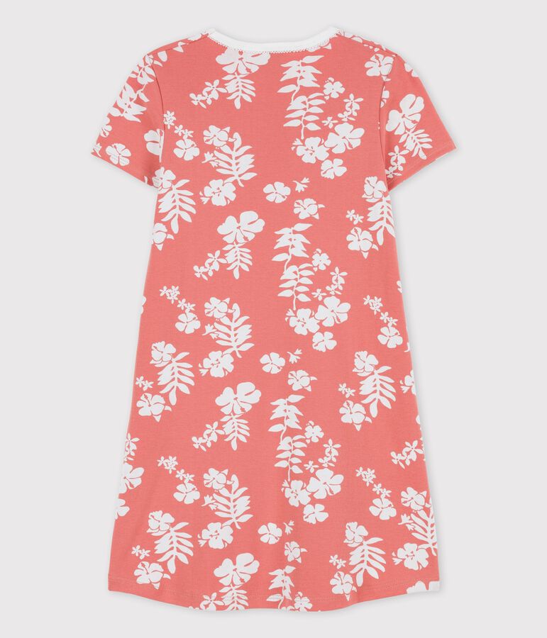 Camicia da notte Hawaii bambina in cotone rosa/bianco