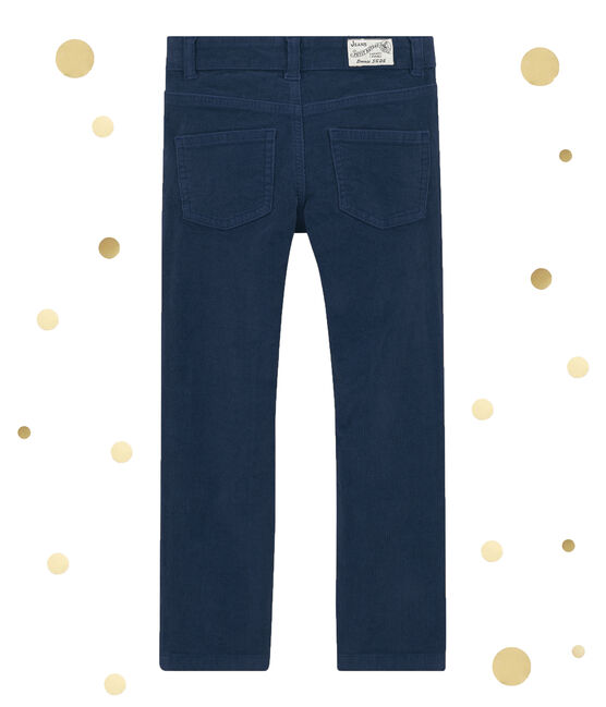 Pantalone per bambino in velluto blu SMOKING