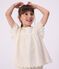 Blusa a maniche corte in cotone con motivo a cuori bambina bianco MARSHMALLOW