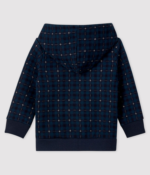 Felpa con cappuccio beb&egrave; maschietto blu/multicolore