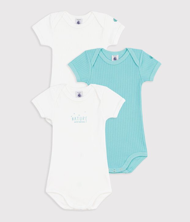 Lot de 3 bodies manches courtes en coton multicolore