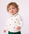 Maglione in misto lana e cotone con abeti ricamati neonato ecru/verde