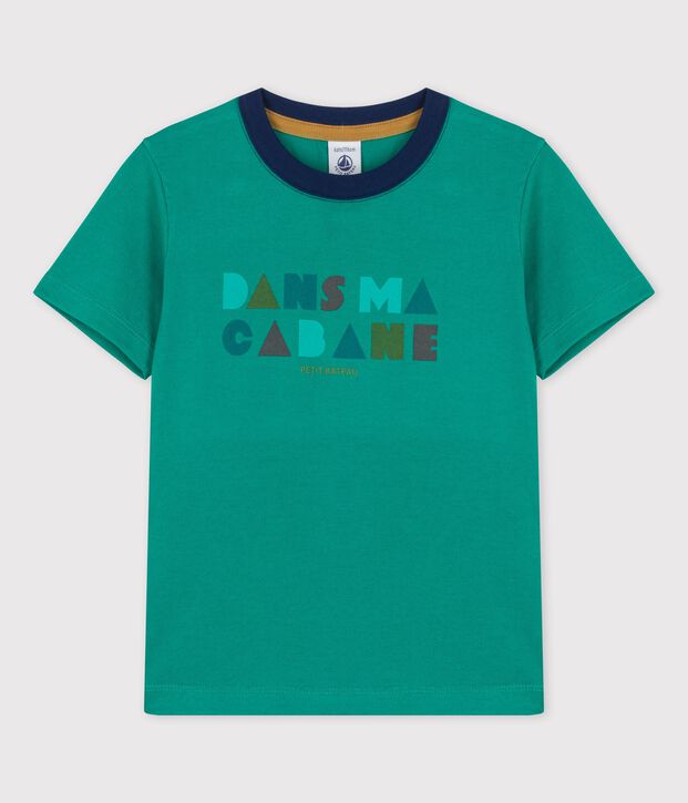 T-shirt  maniche corte in cotone bambino verde